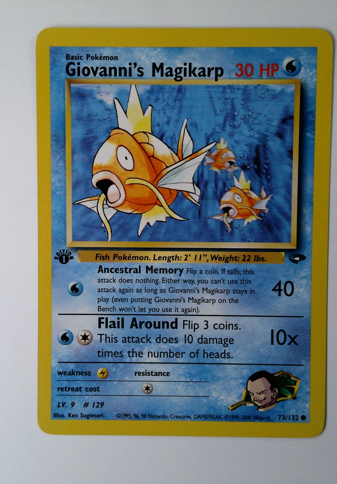 Excellent pokemon giovanni's magikarp 1st edition 73 Gym Challenge