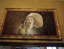 Quadro Marylin Monroe Grande E Unico Oro E Rosso 3D