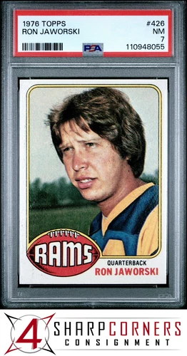 1976 TOPPS #426 RON JAWORSKI RC RAMS PSA 7
