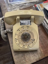 Vintage ITT Rotary Telephone Beige w/ Original Instructions  Advertising Card