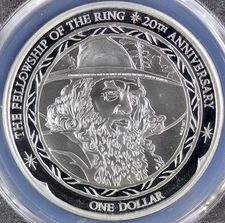 2021 $1 New Zealand Gandalf PCGS MS 69 1 oz Silver Lord of Rings 20th Anniv