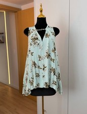 Free People Floral Swing Dress Keyhole Neck Sleeveless Short Casual in Mint 