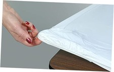 Kwik-Covers 6' Rectangle Plastic Table Covers 30" x 72", Bundle of 5  White