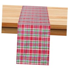 Buffalo Plaid Christmas Table Runner: 108" x 13" Rectangular Red Blue Green