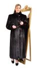 US5791 REAL MINK FUR COAT RANCH MINK JACKET FULL LENGTH SIZE 2XL - NERZMANTEL