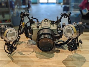 Underwater camera housing Subal CD5M3 with accessories.