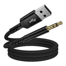 CIQILY USB to 3.5mm Audio Aux Cable, 3FT Male AUX 3 feet, Black