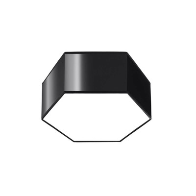 Sollux Deckenleuchte Heksagon 13cm Schwarz 2xE27 15W Dimmbare Leuchte