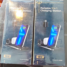 3-in-1 Qi Wireless Fast Charge Stand, Black W320 for iPhone/Watch/AirPods