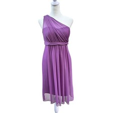 David's Bridal F15607 One Shoulder Dress Party Cocktail Bridesmaid Sz 2 Wisteria