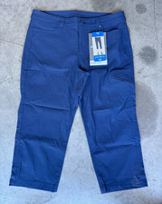 Eddie Bauer Women  s 10 BLUE Rainier Capri Hiking Camping Stretch Active Pants