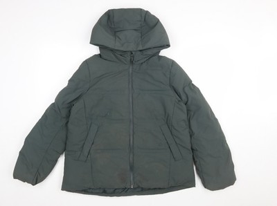 Uniqlo leichte Daunenjacke Damen grün S Kapuze winddicht