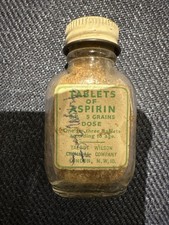Vintage Aspirin Bottle – Talbot Wilson Chemical Co London – Pharmacy Collectable