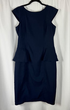 XOXO Navy Blue Peplum Sheath Dress Cap Sleeve Office Professional Career 13/14