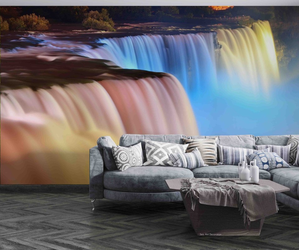 3D Waterfall Landscape Nature Wallpaper Wall Murals Removable Wallpaper