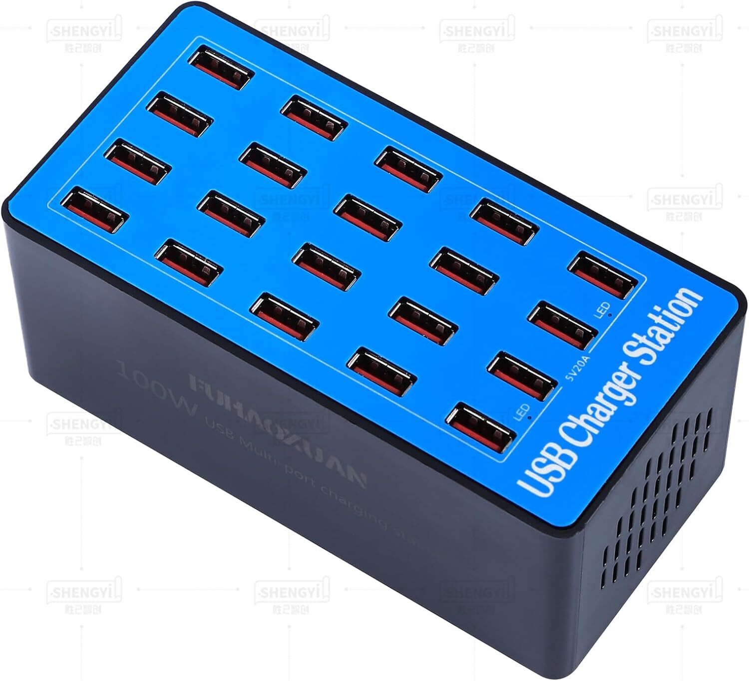 USB Charging Station,100W 20-Port Multi Device Charger with Intelligent Safety-image