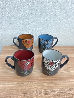 Gibson Home Gardenia Cafe 16 oz. Stoneware Assorted Coffee Mug Set, Set of 4