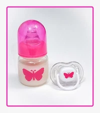 Butterfly Reborn/Silicone Fake Formula Bottle & Matching Magnetic Pacifier Set! 