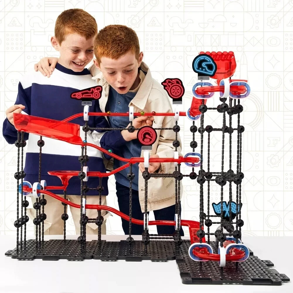 FAO Schwarz Marble Speedway Gravity Race Build Set, 357 Pieces/NEW