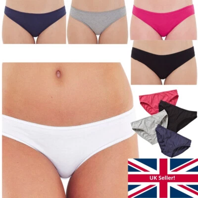 Just Essentials Womens Ladies Bikini Mini Briefs Multipack of 4 Cotton Plain Col - Image 1 of 2