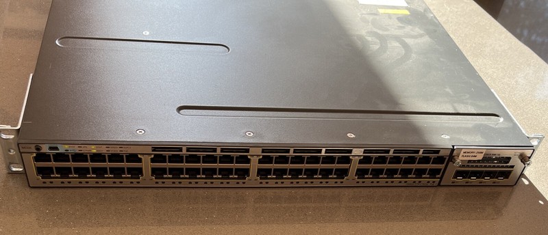Cisco Catalyst WS-C3750X-48PF-E with C3KX-NM-1G - POE Gigabit Switch