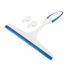 Shower Squeegee Glass Wiper with 2 Hooks 210mm Blue