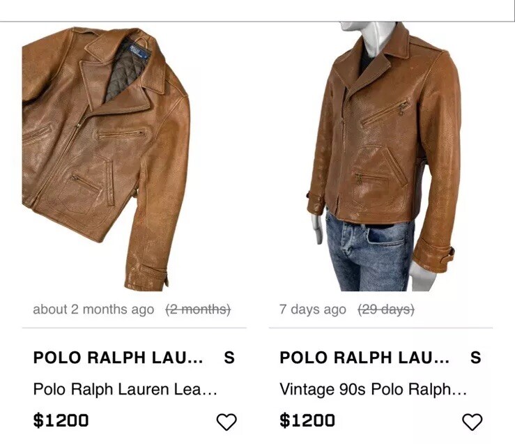POLO RALPH LAUREN Iconic Leather Motorcycle Jacket Size  L  perfectc ondition image 3