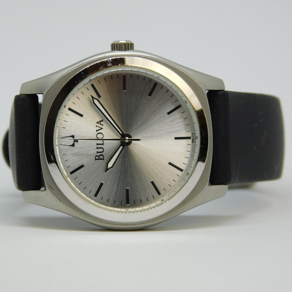 Bulova Women\'s Quartz Tonneau Black Dial Silver Metal Bracelet Wristwatch Bulova Women Tonneau/Barrel Wristwatches for sale | eBay main image 2
