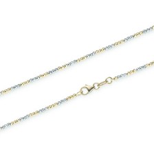 Goldkette Kugelkette diamantiert 1,8mm 585-14 Karat Gelbgold Weißgold