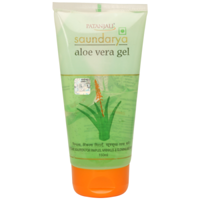Patanjali Saundarya Aloe Vera Gel 150ml For Pimples, Wrinkles&Glowing Fair  Skin. | eBay
