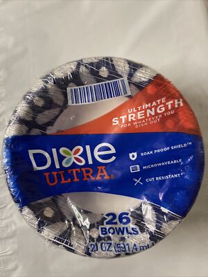 Dixie  234 Ultra Strength Paper Disposable Bowls, 20Oz,  26 Count each pack of 9