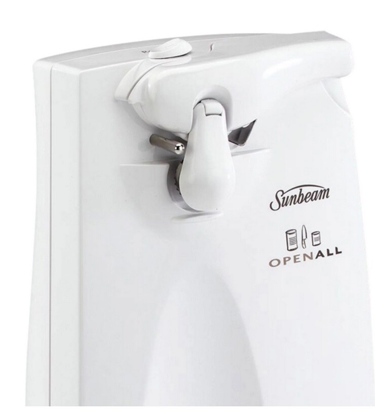 SUNBEAM Electric Can Opener Tool Automatic with Knife Sharpener Lid