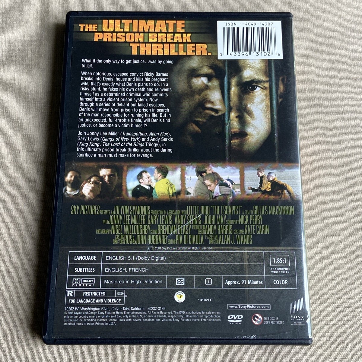 The Escapist (DVD, 2002) Prison Break Thriller Philip Barantini