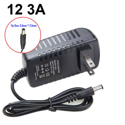 AC 100-240V To DC 12V 3A 36W Power Supply Adapter Transformer For LED Strip US