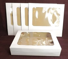 Sheet Cake or Cupcakes White Window Box - 19" x 14" x 4½" deep - Sets of 5 !