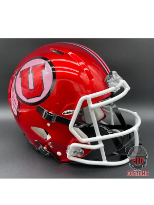 Utah Utes (RADIANT RED) Authentic Riddell Full Size Speed Helmet - Image 1 of 4