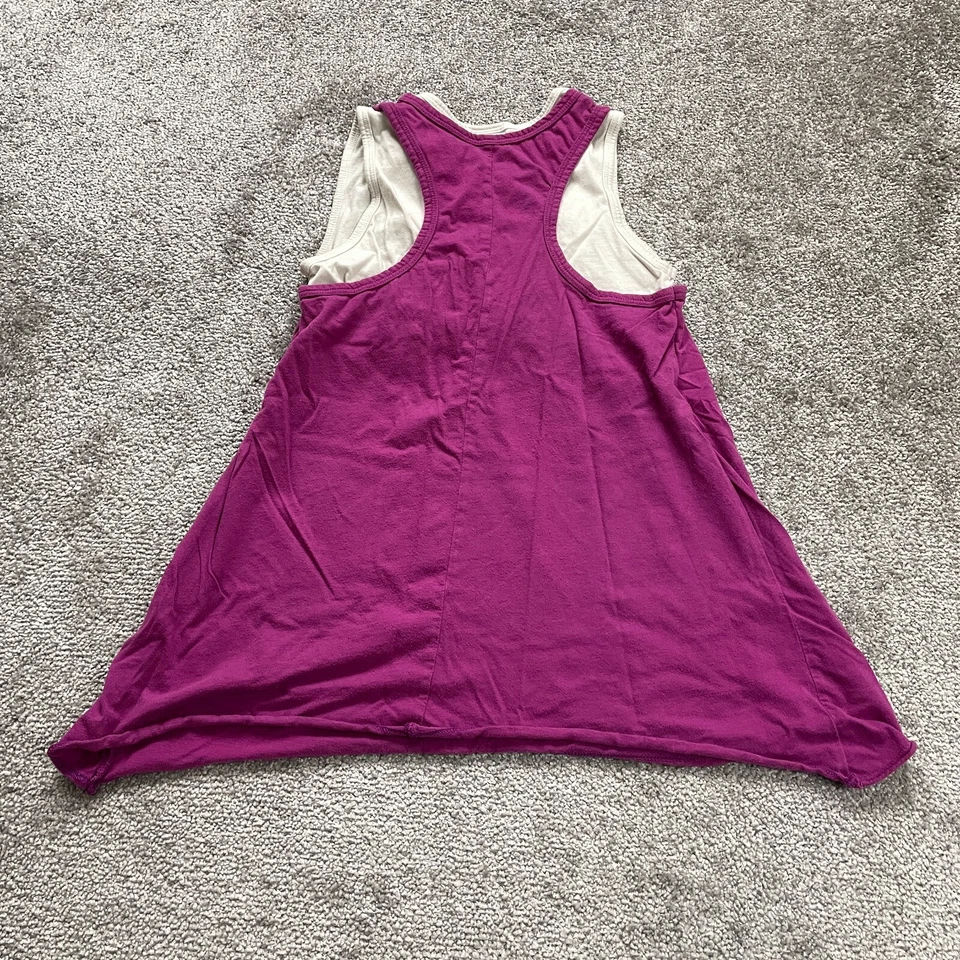 Топ безрукавка Xhilaration детский для девочек большой фиолетовый белый павлин графический гоночный сзади - Изображение 2 из 4