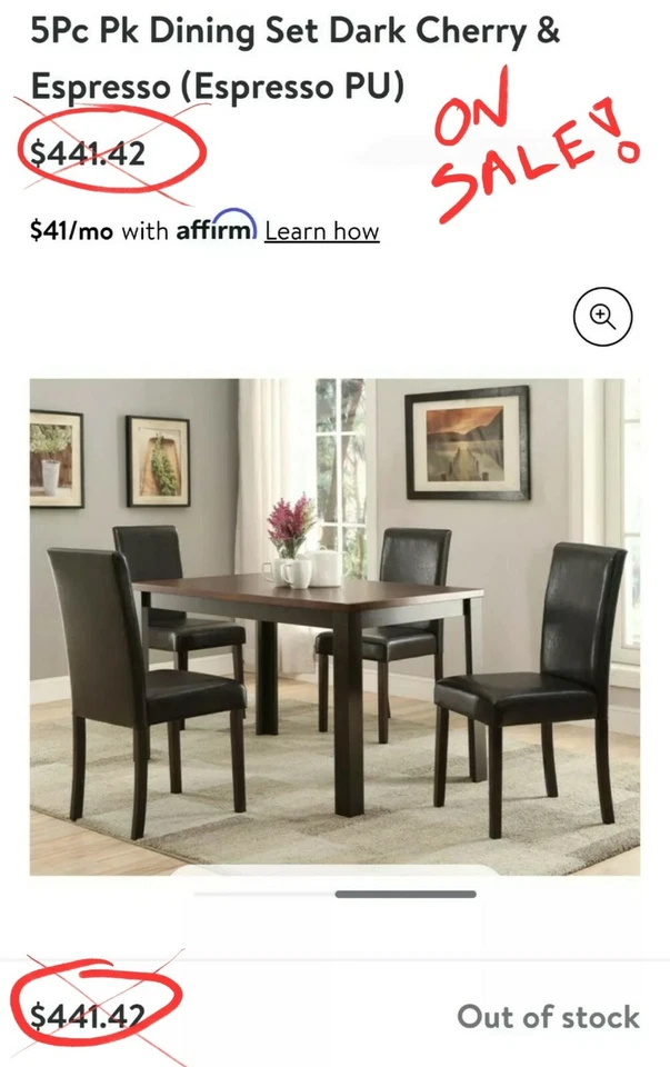 Dinning Room Set - 4 Chairs Discounted Price! SEE DESC. - Image 2 of 3
