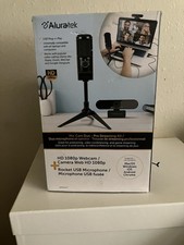 Aluratek ABMWK01F HD 1080p Webcam  USB Microphone Streaming Kit Black