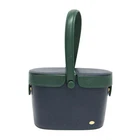 Bally Basket-shaped Bag Women's Leather Handbag Green,Navy BF596157