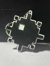 Minesweeper Game Mine Keychain (3D Printed, PLA, White And Black)