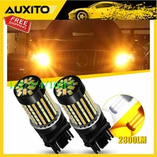 AUXITO Switchback Amber White 3157 LED Signal Turn Daytime Light Running 1~10Set