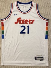 Philadelphia 76ers Joel Embiid City Edition Youth Kid Jersey XL 18/20 Nike White