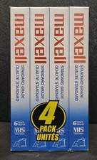Lot of 4 Maxell Standard Grade Blank VHS Tape T-120 6 Hours New / Sealed
