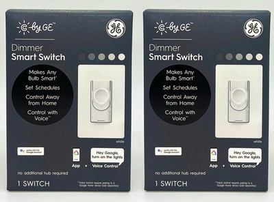 (Pack of 2) GE Smart Dimmer Light Switch, C by GE, Cync, Wi-Fi Enabled to pair