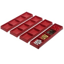 4-Pack Token Trays for Board Game Meeples (Token Tamers - Set of 4, Crimson Red)