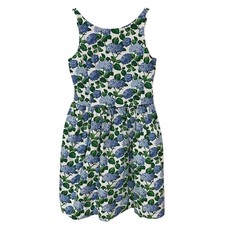 Polo Ralph Lauren Girls Blue Green Floral Pique Sleeveless Dress Cottage 10 Kids