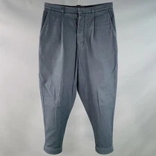 AMI by ALEXANDRE MATTIUSSI Size M Blue Cotton Pleated Button Fly Casual Pants