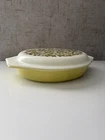 Pyrex Vintage Divided Casserole Dish 063 Verde/Green Olive, 1.5 Qt with Lid