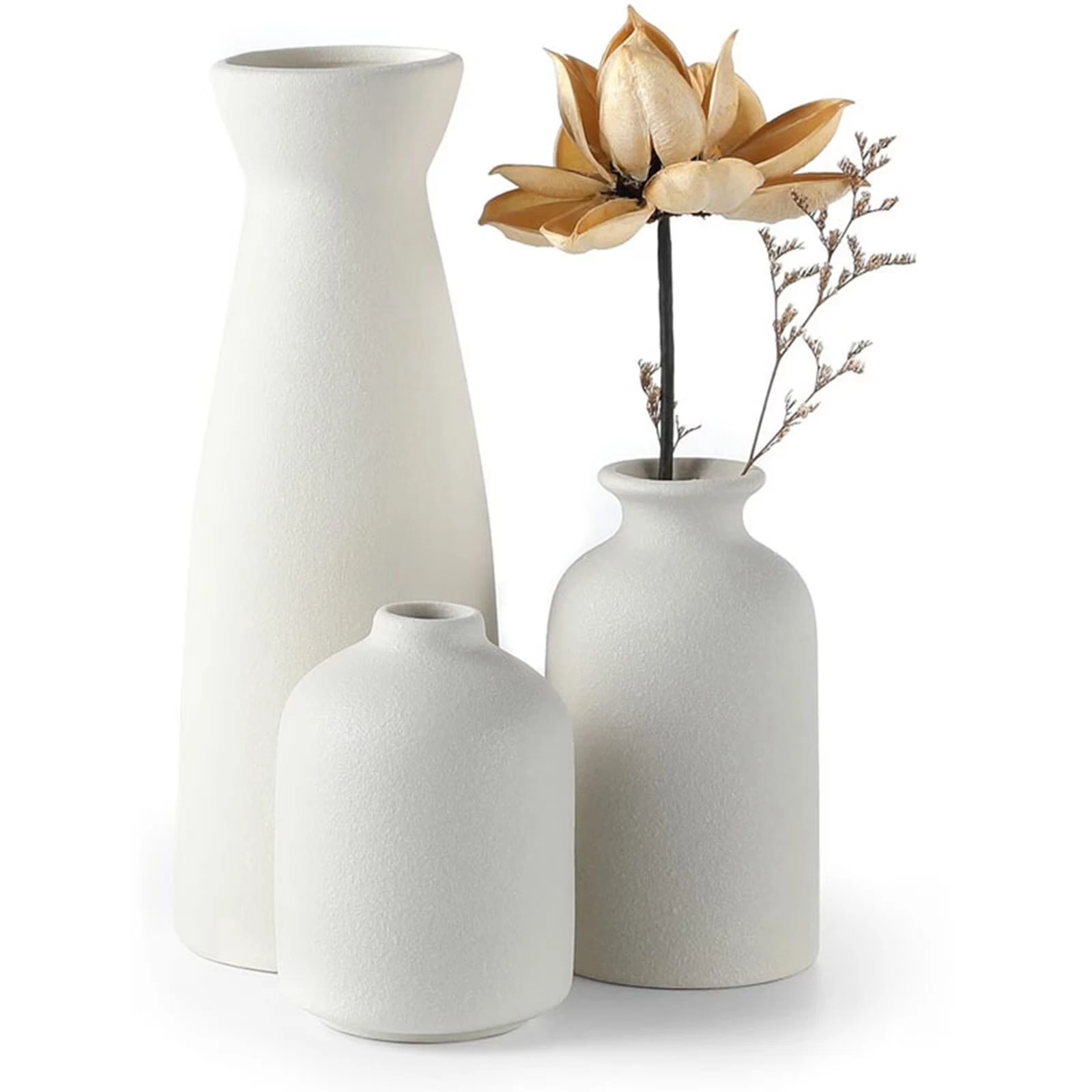 Ceramic Vase,Small Vases Gift for Decor,Set 3 Modern Boho Vases for Flower